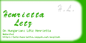 henrietta letz business card